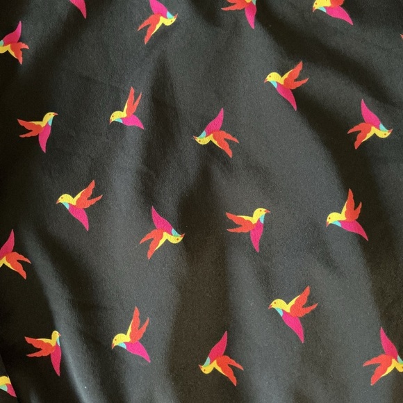 Bellatrix Colorful Hummingbird Print Black Bomber Jacket - Picture 4 of 5